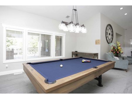 Clubhouse waiting room with billiards table