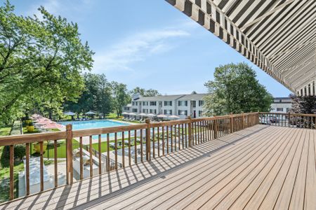 Deck overlooking pool