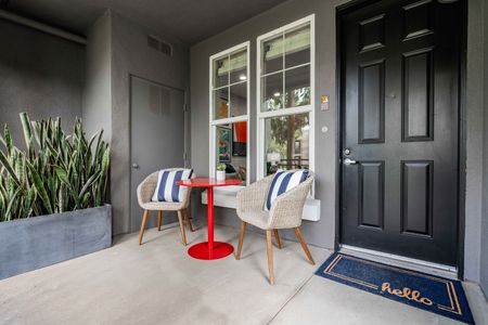 Entrance with outdoor furniture