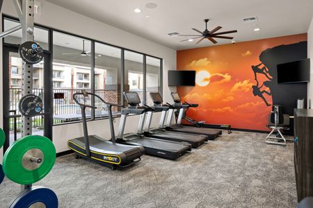Cardio machines in our onsite fitness center.