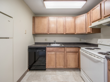 Appliances included in kitchen in apartment at Westford Park apartments in Lowell, MA.