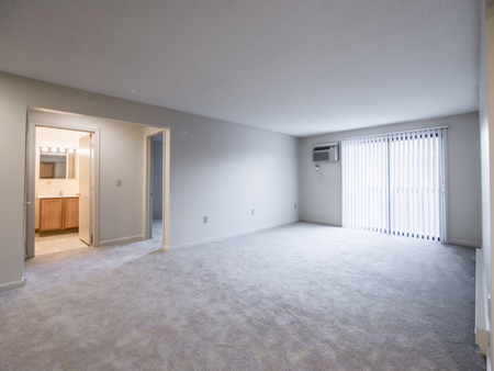 Sliding glass doors off living area | Westford Park | Apartments Lowell Ma