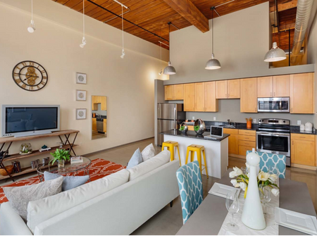 Open-Concept Living Area | Washington Mill 240 | Lawrence Apartments