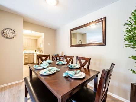 Dining area in apartment at | Hilltop by Princeton Apartments | Apartments For Rent Nashua Nh