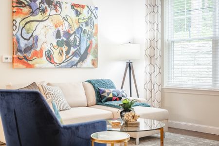Naturally Lit Living Room at Mill & 3 Apartments | Apartments For Rent In Chelmsford MA