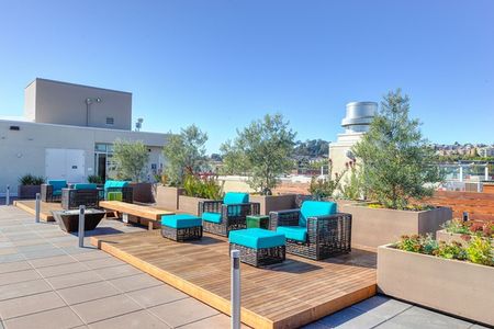 Rooftop lounge and seating area