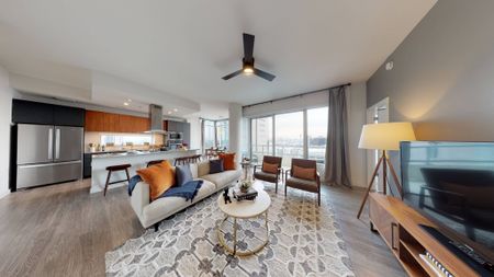 Spacious floor plan with sustainable wood plank flooring