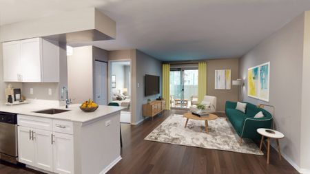 Open concept home Countertops and White Cabinetry at Alister Town Center Columbia apartments.