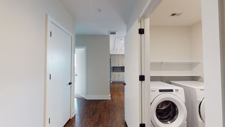 In-home washer and dryer in apartment at at Modera Old Ivy in Atlanta Georgia