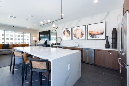 Modera Lake Merritt apartment homes in Oakland sky lounge demonstration kitchen