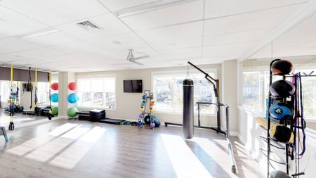 Fitness studio with kickboxing and room to stretch