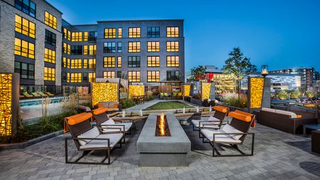 Cozy Outdoor Fire Pit  at Modera Mosaic apartments.