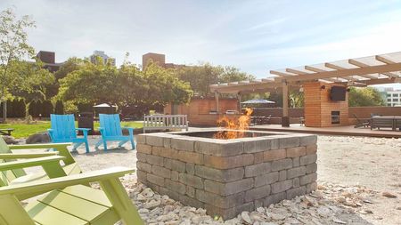 Cozy Fire Pit on Rooftop Lounge