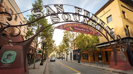 Exterior signage for San Pedro Square