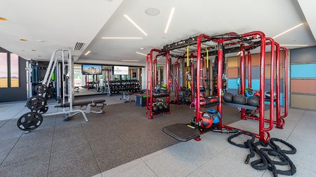 Club-quality fitness studio with the latest in cardio and strength equipment