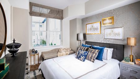 Stunning bedroom with over sized window