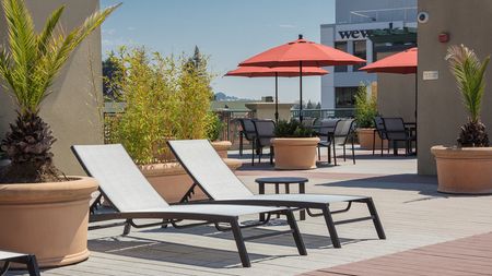 Rooftop deck chaise lounge seating option