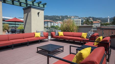 Rooftop deck large gathering area with ample seating