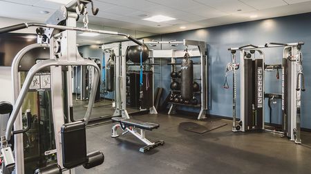 24-hour fitness studio with boxing equipment