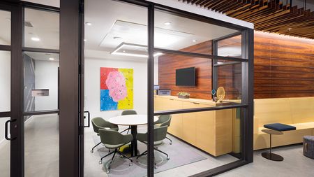 Glass Enclosed Conference Room by leasing office