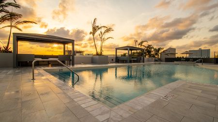 sunset Over Pool Deck