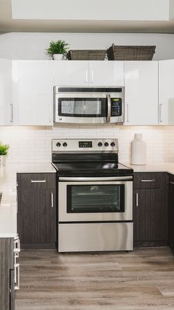 Upgraded kitchen with stainless range and microwave