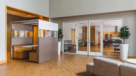 Semi-private cubicle in resident lounge
