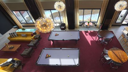 Billiards Tables and Lounge Space in Clubhouse