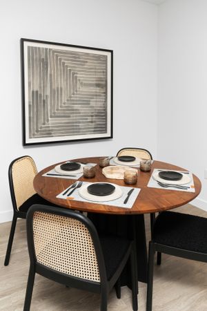 Separate dining areas are a convenient detail at  in a Modera Framingham apartment.