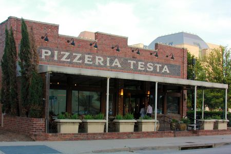 exterior of pizzeria testa building in frisco texas