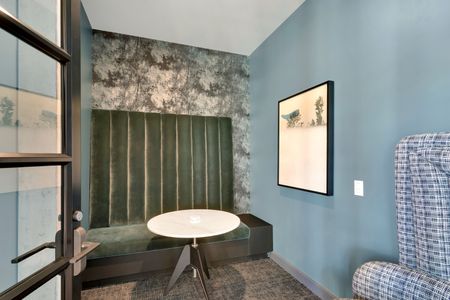 social zone with booth seating modera art park apartment homes for rent in denver colorado