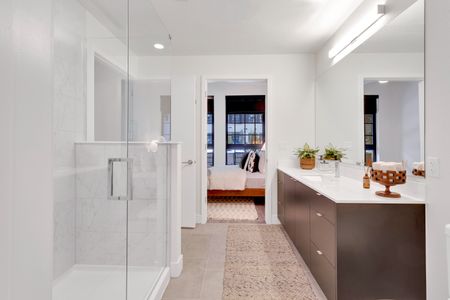spa like glass enclosed shower modera art park apartment homes for rent in denver colorado