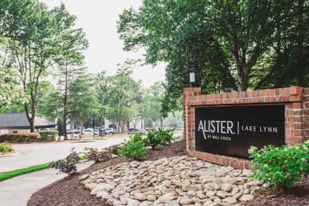 large alister lake lynn sign near road at alister lake lynn apartment homes for rent in raleigh north carolina