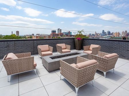 Comfortable Seating Around Rooftop Fire Pitl | 2501 Beacon Hill | Kansas City, MO Apartments