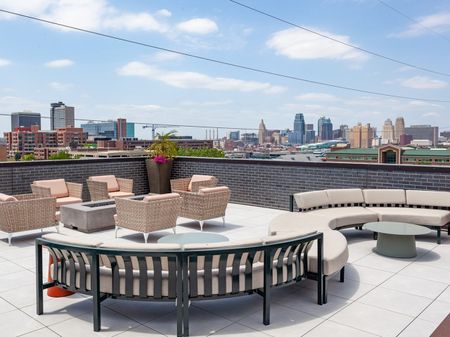 Seating and View from Rooftop Loungel | 2501 Beacon Hill | Kansas City, MO Apartments