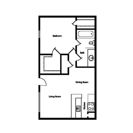One Bedroom/One Bath 722 Sq Ft