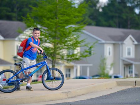 Child on bicycle