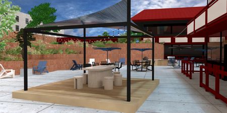 Rendering of one of the new seating areas being planned for the courtyard
