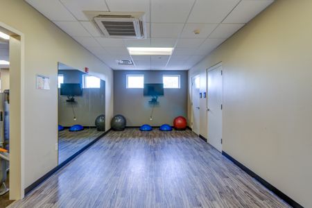 Yoga room in fitness center