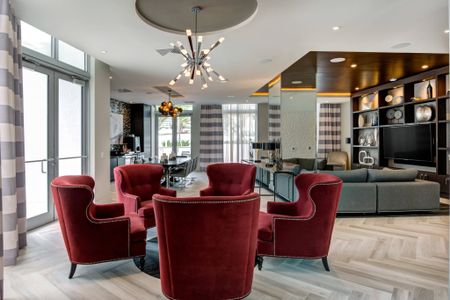 A community lounge at a downtown Fort Lauderdale apartment.