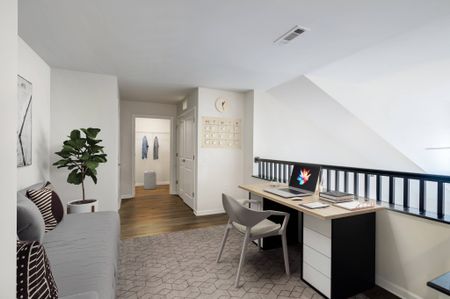 Home office area in loft apartment