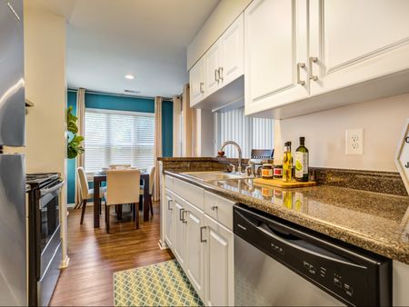 Kitchen with white cabinets