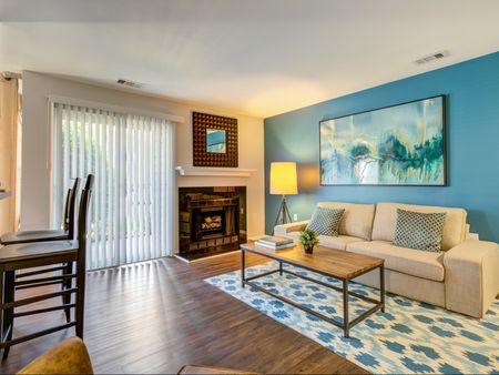Living room with fireplace