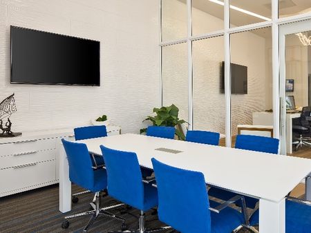 Meeting space for remote work to use by residents of Caspian Delray Beach apartments.