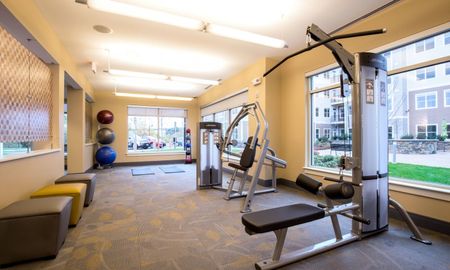 Fitness center at Everly luxury apartments near Stoneham MA.