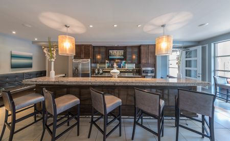 expansive kitchen in clubhouse lounge