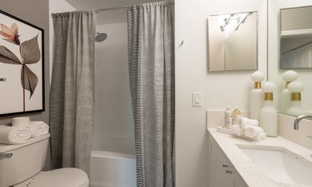 Bathroom in an apartment for rent in Pompano Beach, FL.
