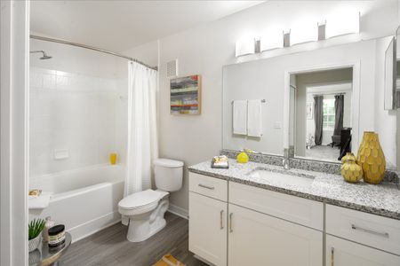 Bathroom in a one-bedroom apartment in Tampa, FL.