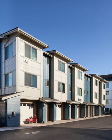 Exterior view of luxury apartments near Seattle.