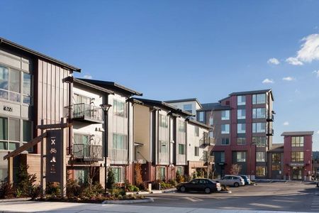 Exterior view of luxury apartments near Seattle.